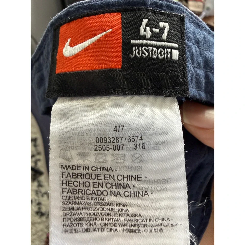 Nike Kids Navy Blue Baseball Cap Just Do It Swoosh Adjustable Size 4-7‎